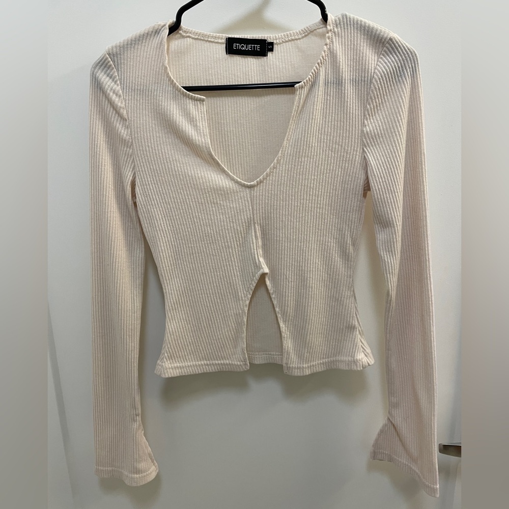 Off white cream crop top